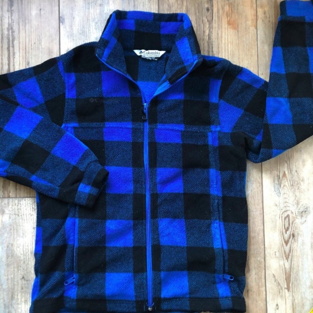 Columbia Plaid Fleece Jacket Boys Medium